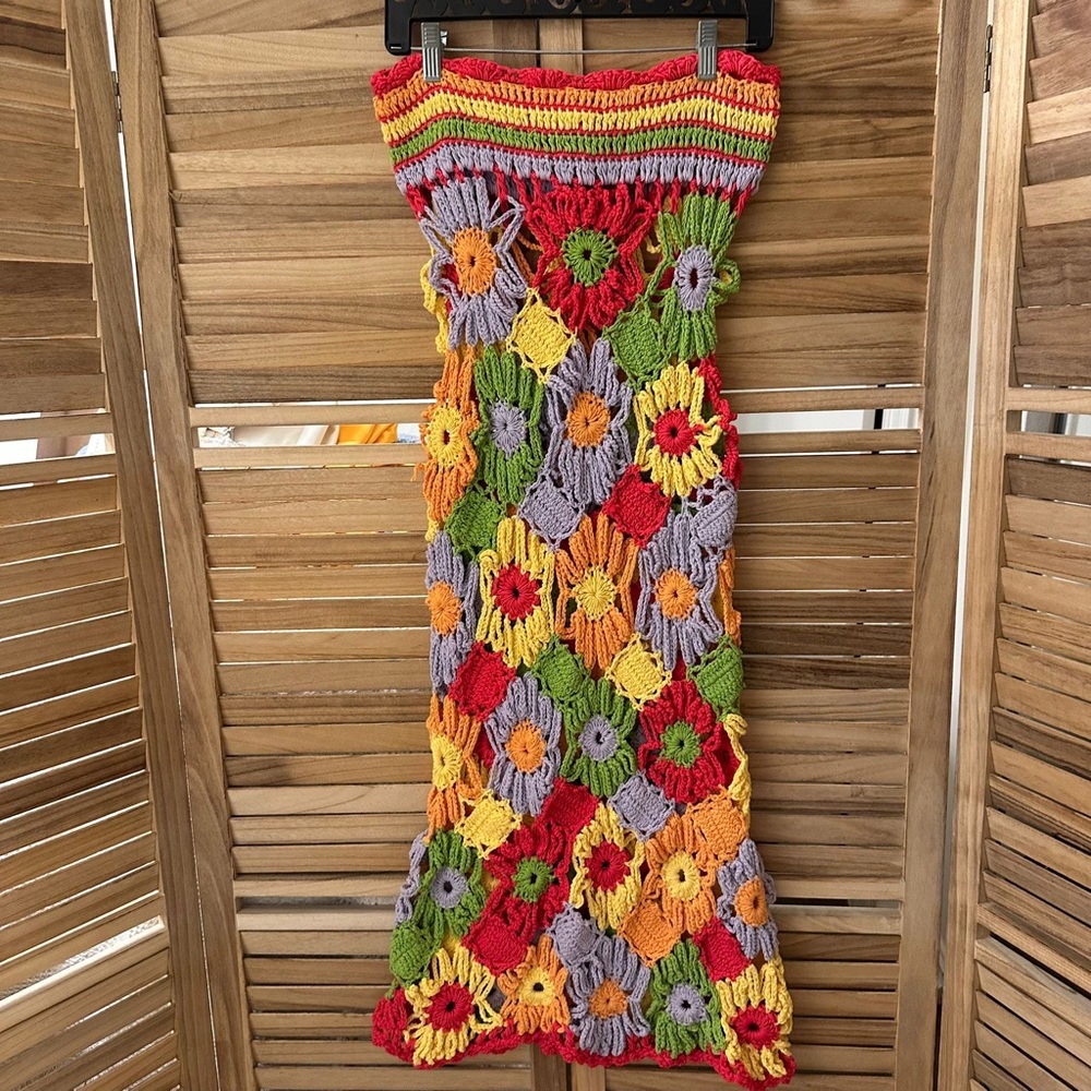 NWT_ Celia B. Dover Crochet Maxi Skirt in Multicolored size S - Picture 4 of 7